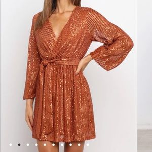 Petal & Pup Glitz Dress - Sequin Rust